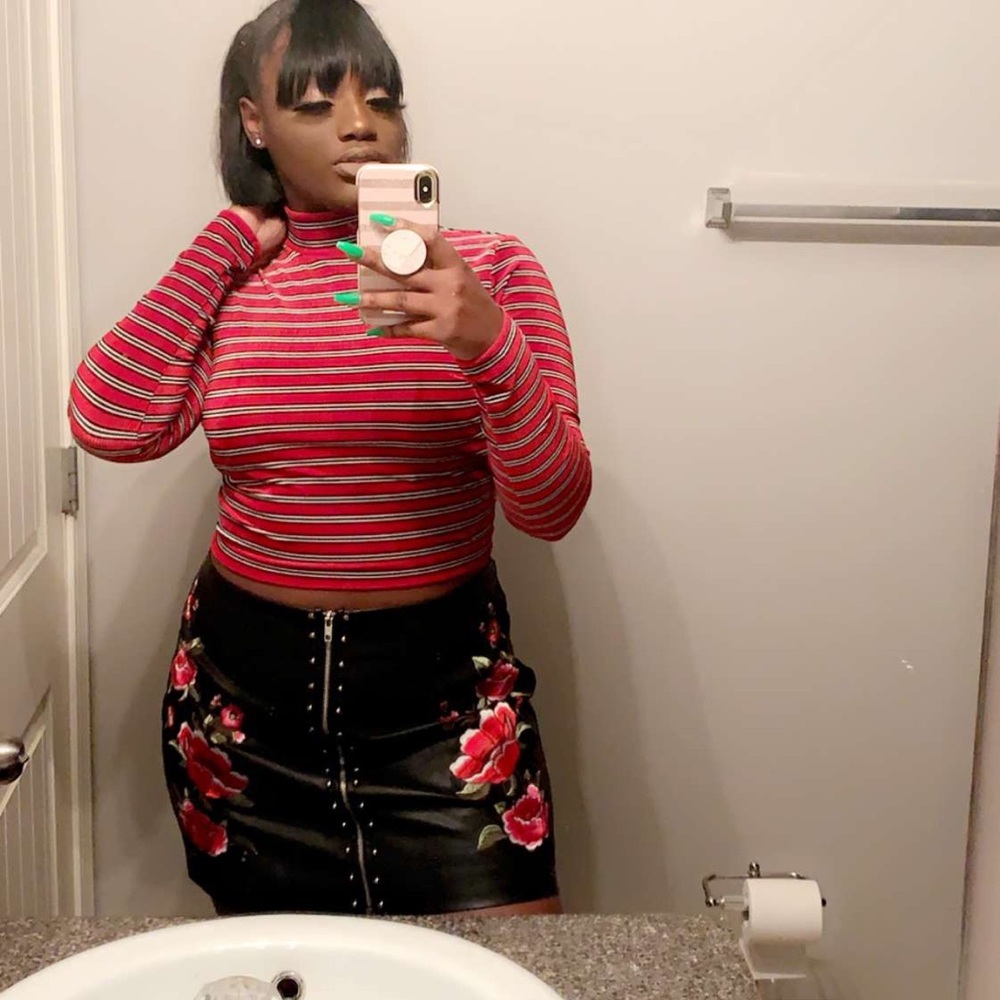 Black leather skirt